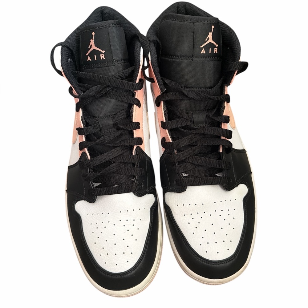 Air Jordan 1 Mid Crimson Tint Black Sneakers Size 12 - Picture 2 of 7